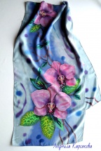 Silk scarf "Orchid"