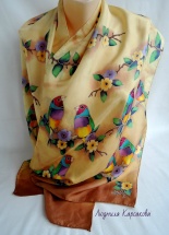 Silk scarf "Finch"