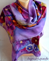 Silk scarf "Viola"
