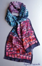 Батик шарф из натурального шелка "Венецианская мозаика"