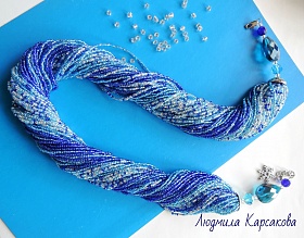Beaded necklace "Winter evening"