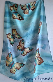 Silk scarf "Heaven's butterfly"
