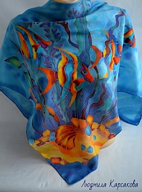 Silk shawl "Underwater"