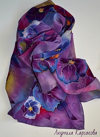 Silk scarf "Viola"