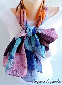 Silk scarf "Evening waltz"